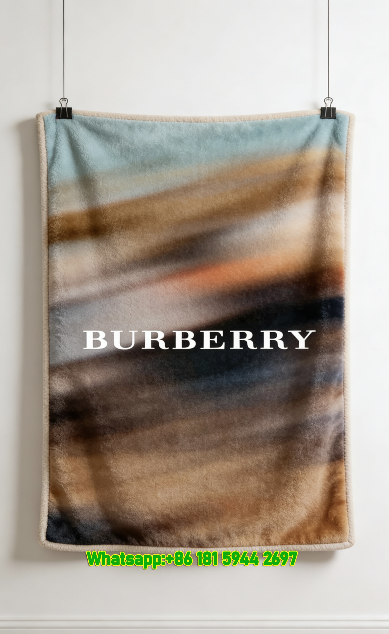 Burberry Minimalist Blur Flannel Sofa Throw Blanket B044